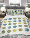 Green Tones Geometric Circles - Geometric Duvet Cover Set