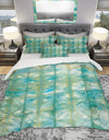 Blue diamonds minimal geometric I - Geometric Duvet Cover Set