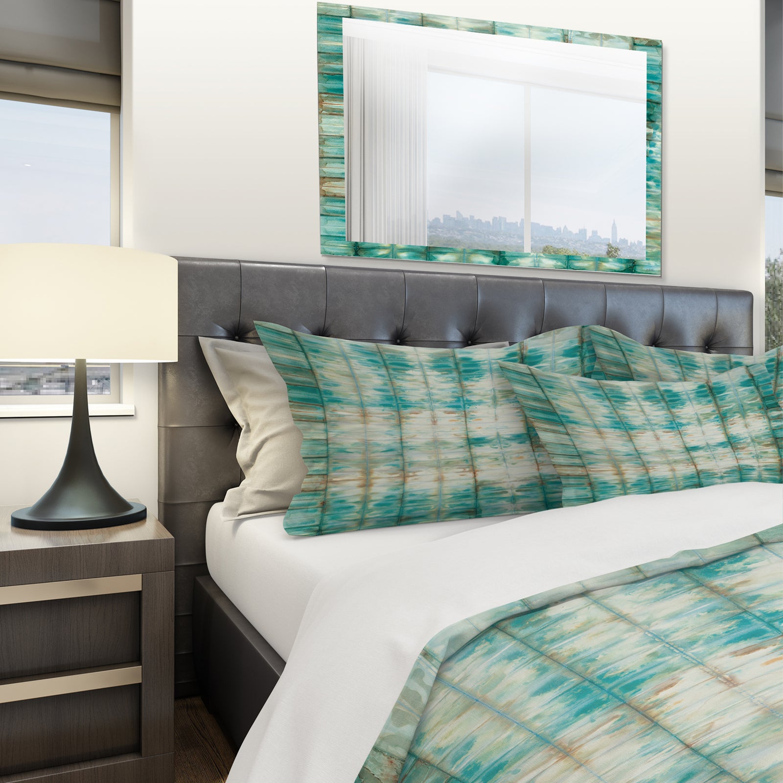 Blue diamonds minimal geometric II - Geometric Duvet Cover Set
