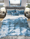 Indigo watercolor geometrical III - Geometric Duvet Cover Set