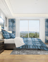 Indigo watercolor geometrical IV - Geometric Duvet Cover Set