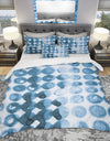 Indigo watercolor geometrical VII - Geometric Duvet Cover Set