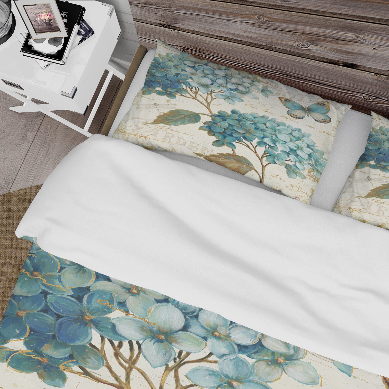 butterfly Blue Garden I - Cottage Duvet Cover Set