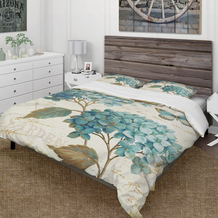 butterfly Blue Garden I - Cottage Duvet Cover Set