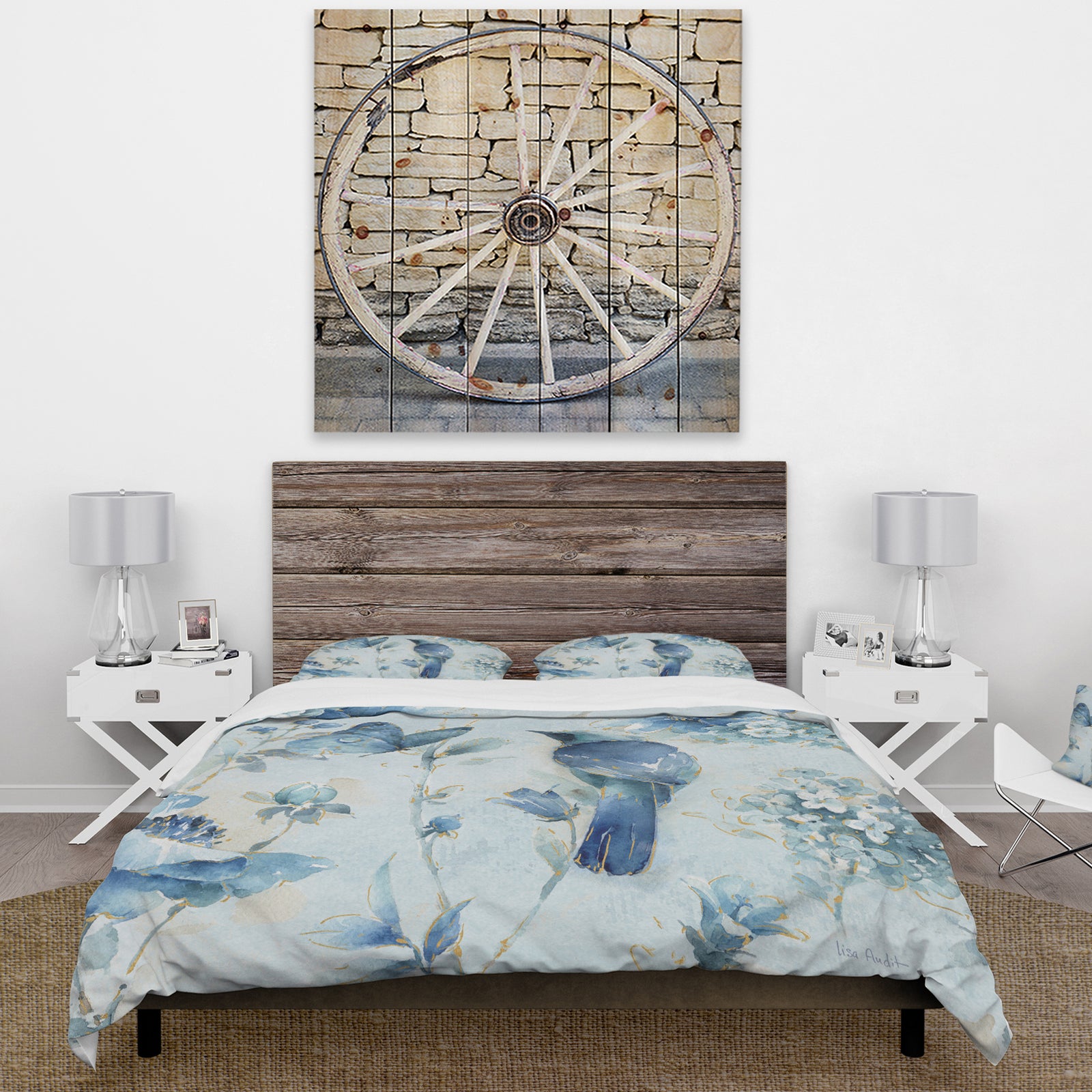 Indigold Watercolor Flower III - Cottage Duvet Cover Set