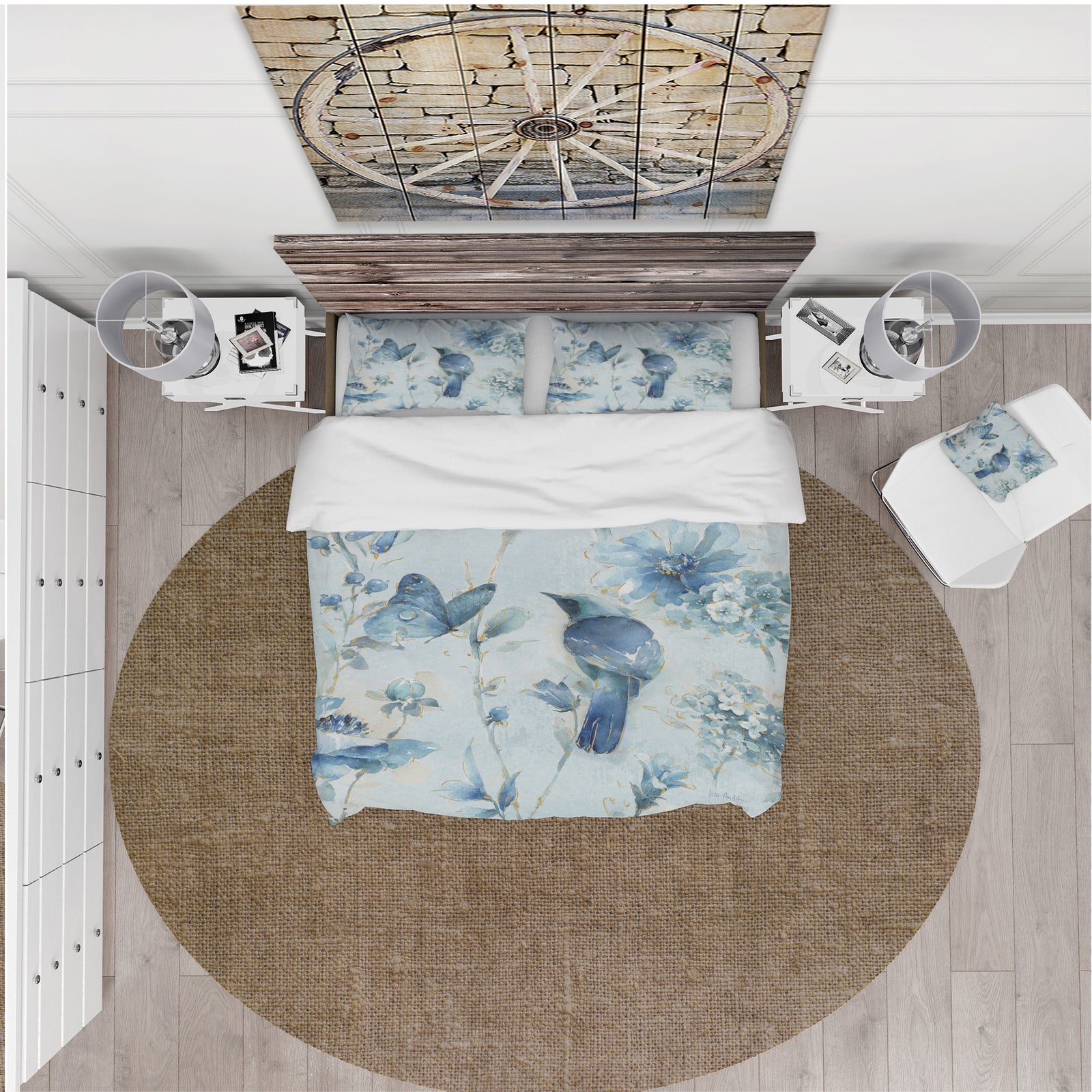 Indigold Watercolor Flower III - Cottage Duvet Cover Set