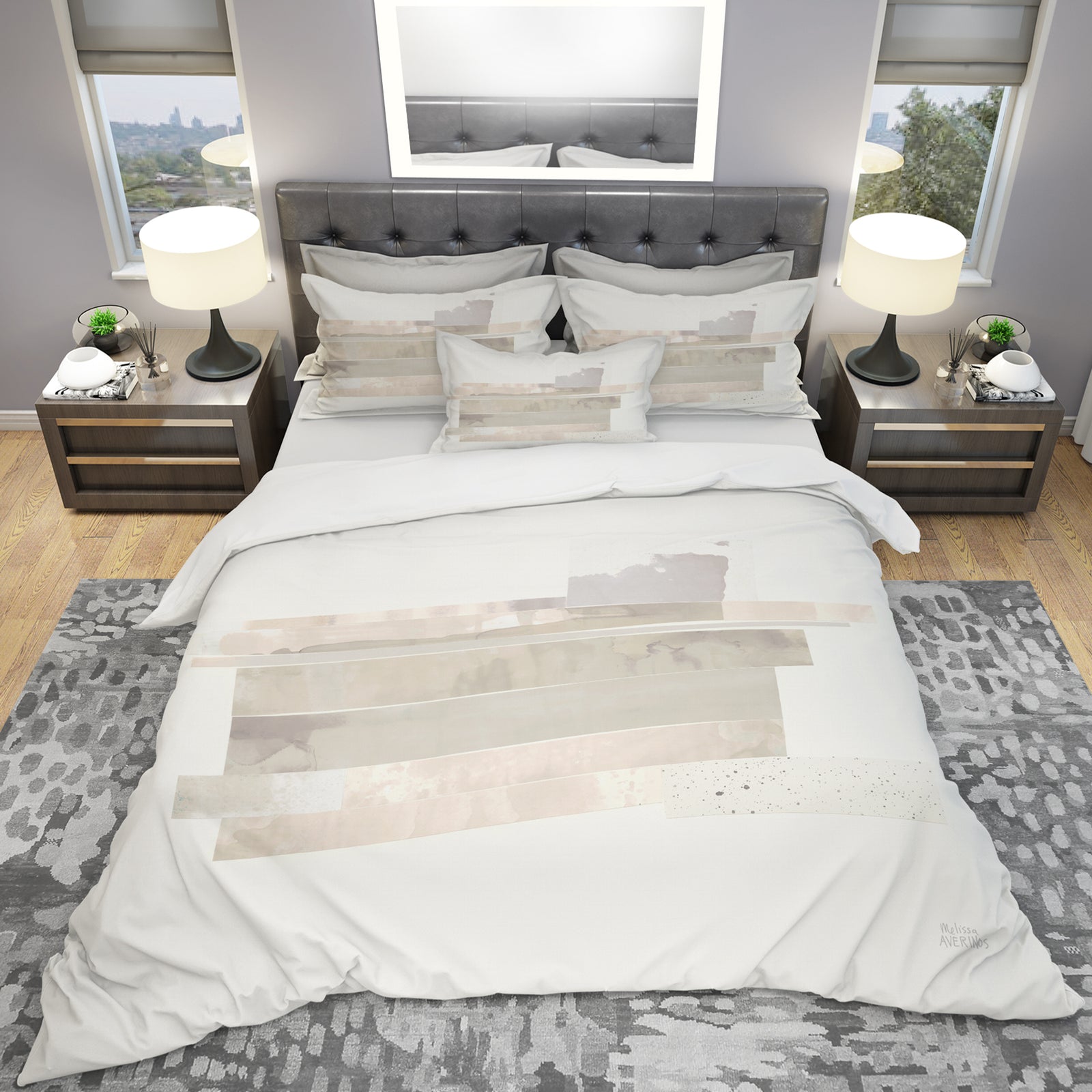 Geometric Neutral Form II - Geometric Duvet Cover Set