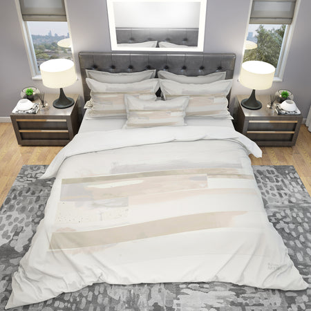 Geometric Neutral Form IV - Geometric Duvet Cover Set