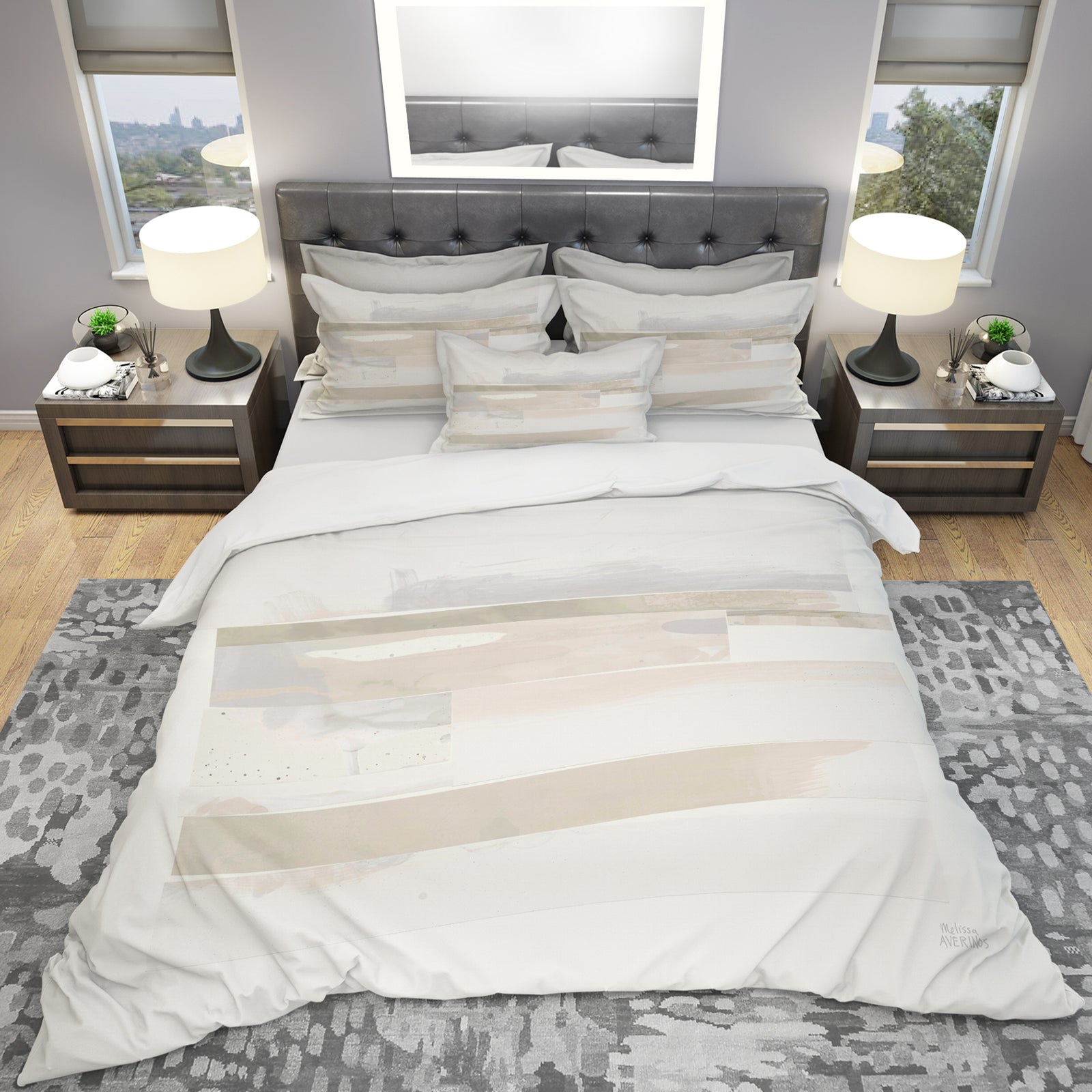 Geometric Neutral Form IV - Geometric Duvet Cover Set