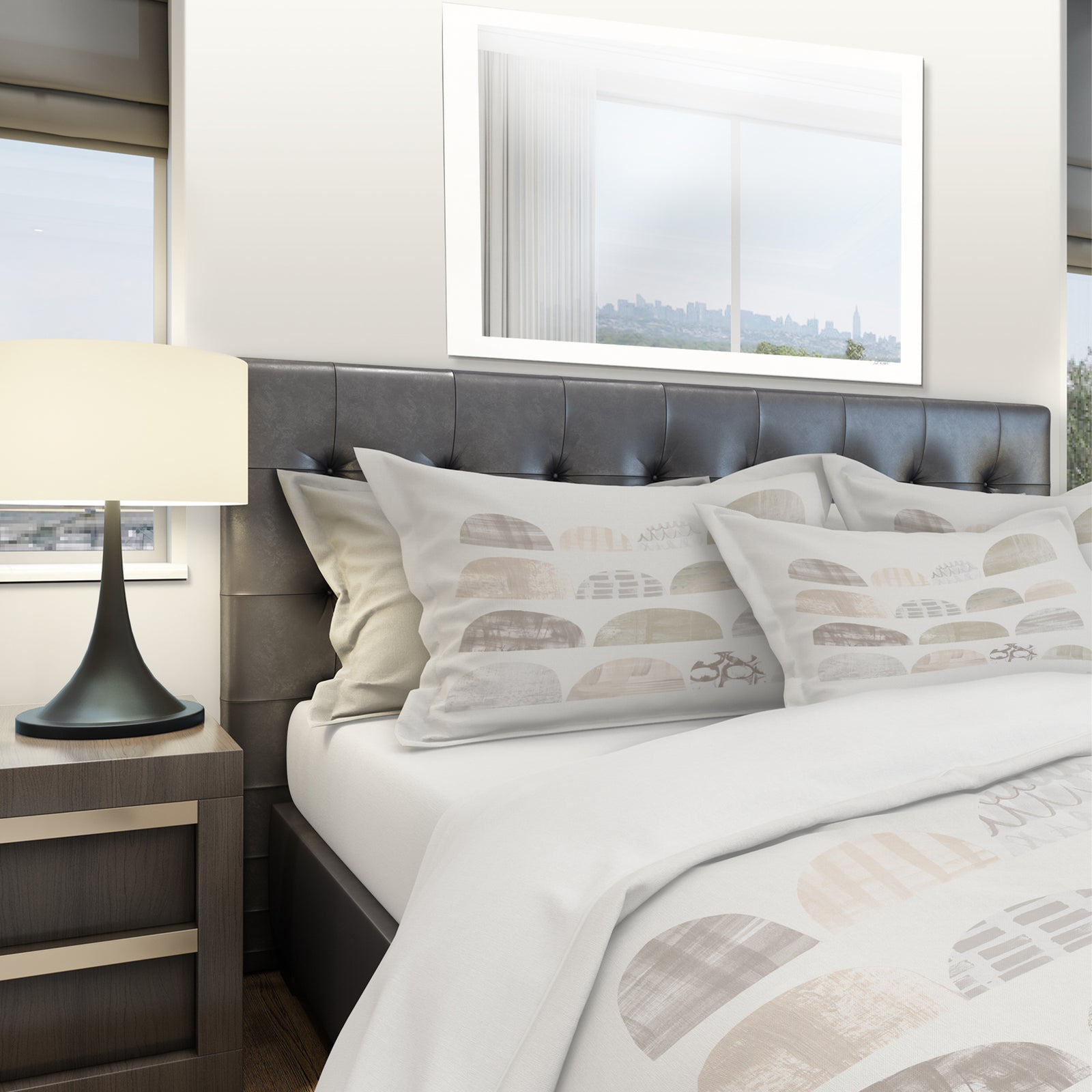 Geometric Neutral Form V - Geometric Duvet Cover Set