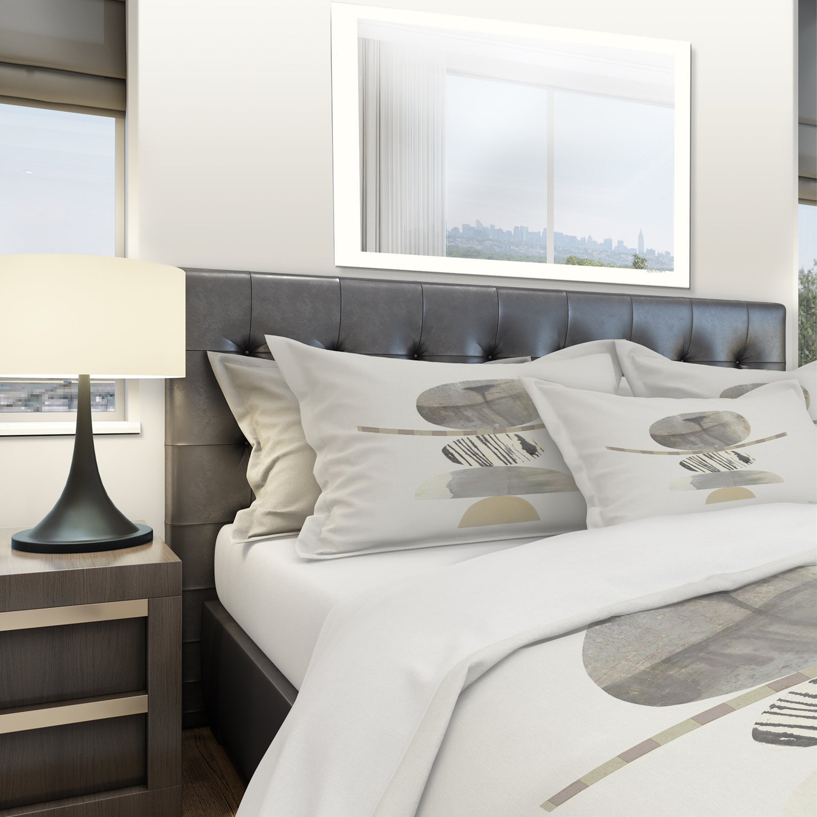 Geometric Balance Neutral I - Geometric Duvet Cover Set