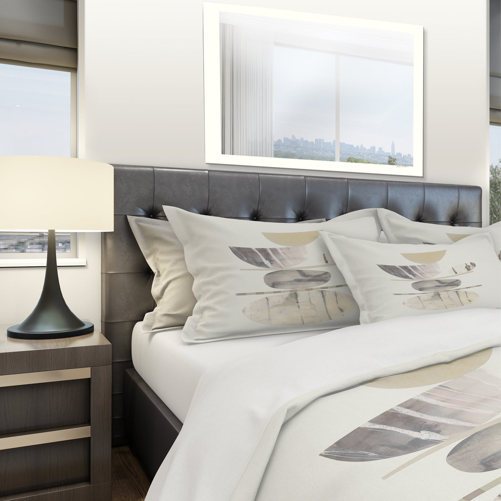 Geometric Balance Neutral II - Geometric Duvet Cover Set