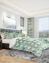 Turquoise Watercolor geometrical I - Geometric Duvet Cover Set