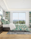 Turquoise Watercolor geometrical I - Geometric Duvet Cover Set