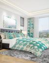 Turquoise Watercolor geometrical II - Geometric Duvet Cover Set