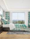 Turquoise Watercolor geometrical II - Geometric Duvet Cover Set