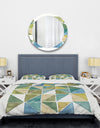 geometric Green Triangle I - Glam Duvet Cover Set