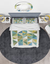 geometric Green Triangle I - Glam Duvet Cover Set