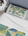 geometric Green Triangle I - Glam Duvet Cover Set