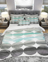 geometric Neutral Glue Circles - Geometric Duvet Cover Set