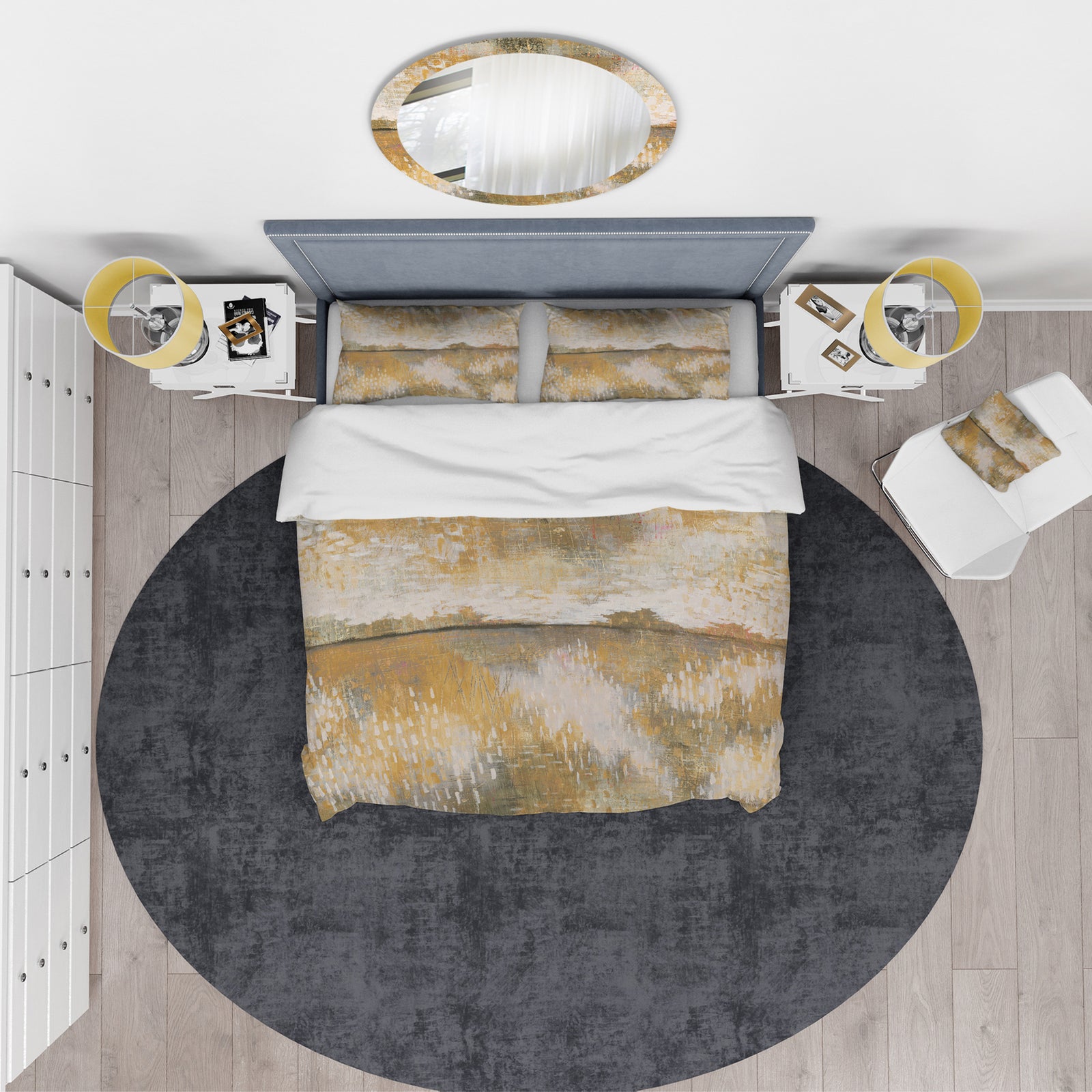 Glam Cream and Brown Curious Sky - Glam Duvet Cover Set