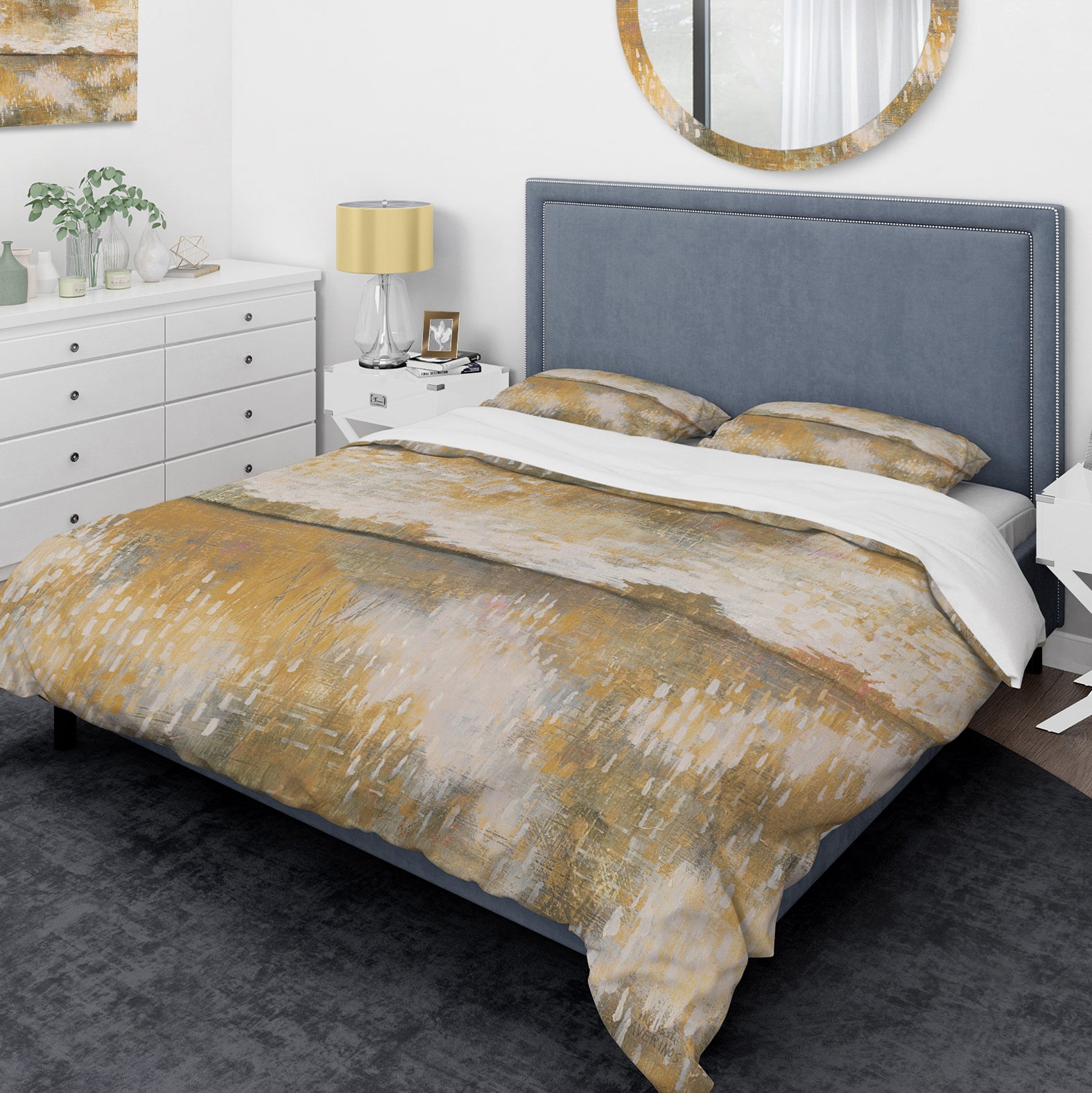 Glam Cream and Brown Curious Sky - Glam Duvet Cover Set