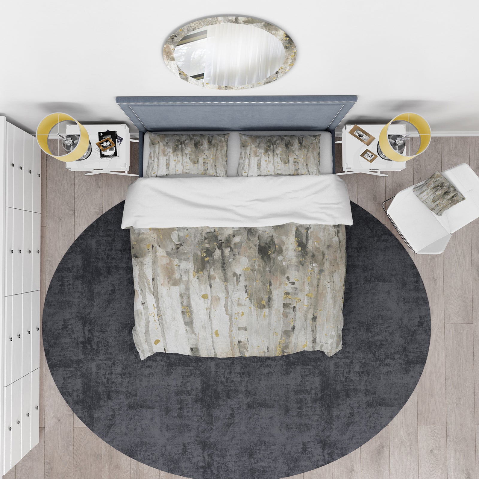 The Modern Grey Forest IV - Glam Duvet Cover Set