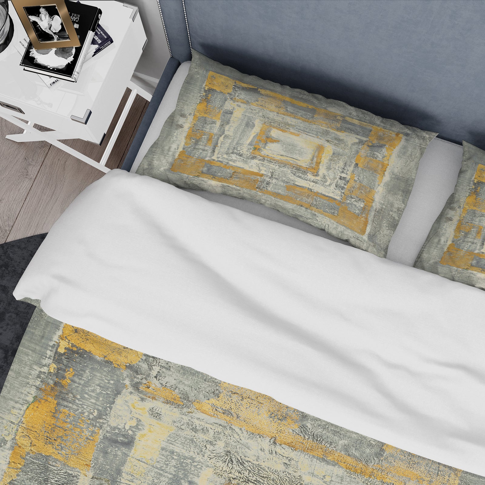Gold Glam on Grey Tapestry I - Glam Duvet Cover Set