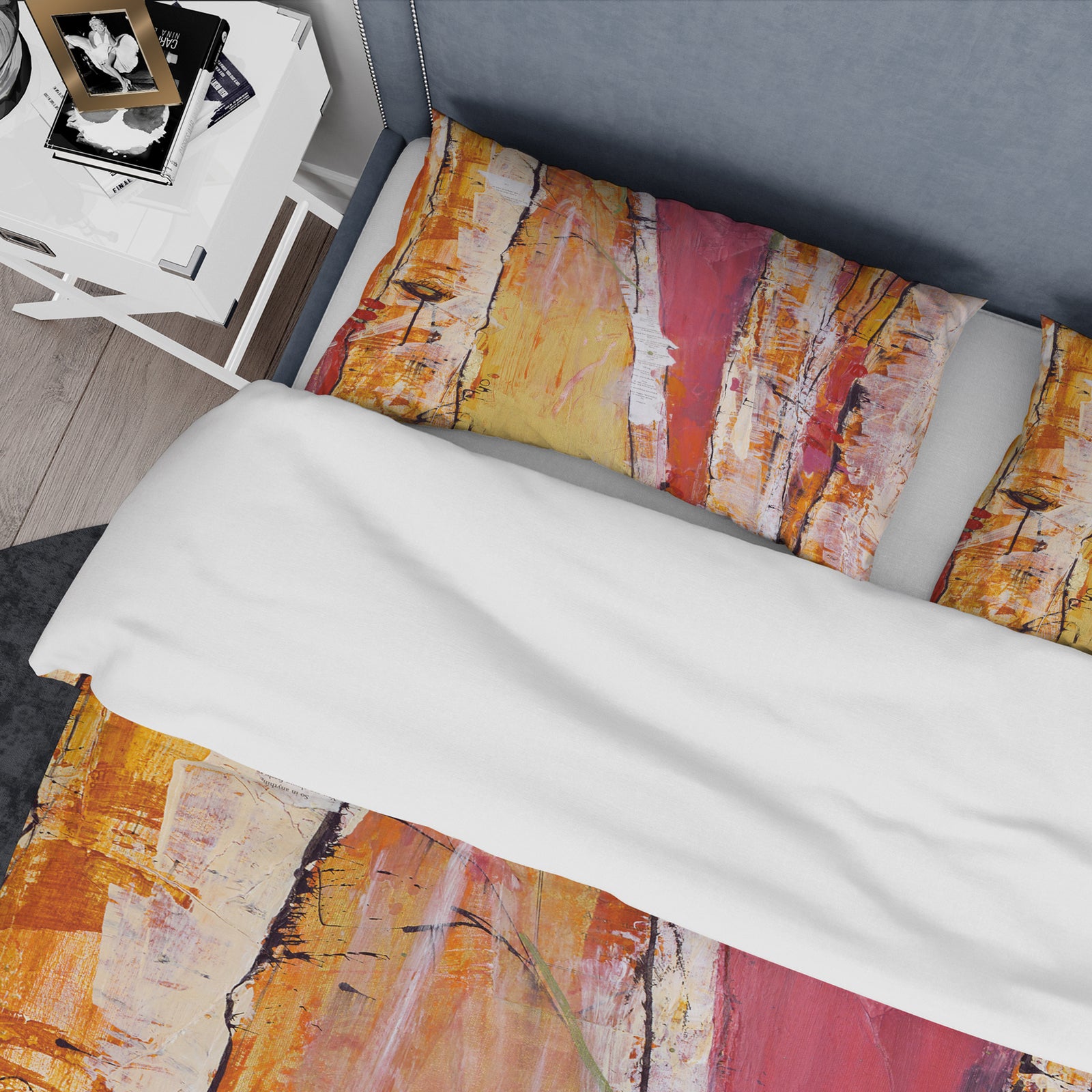 Orange Glam Natural Wood - Glam Duvet Cover Set
