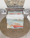 Lake House Canoes III - Cottage Duvet Cover Set