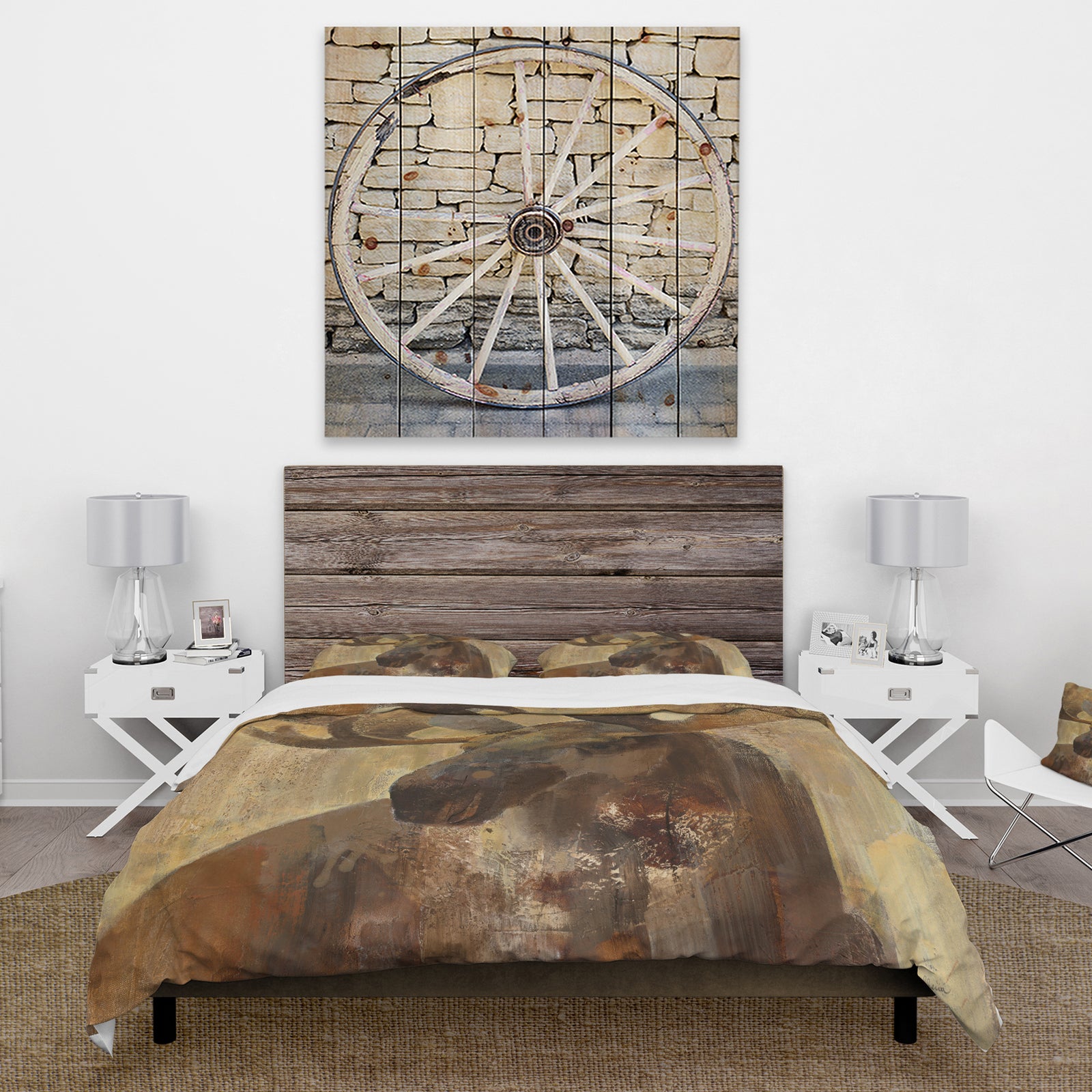 Into the Wild Gold Moose - Farmhouse Duvet Cover Set