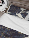 Indigo Gold Metallic Flower - Farmhouse Duvet Cover Set