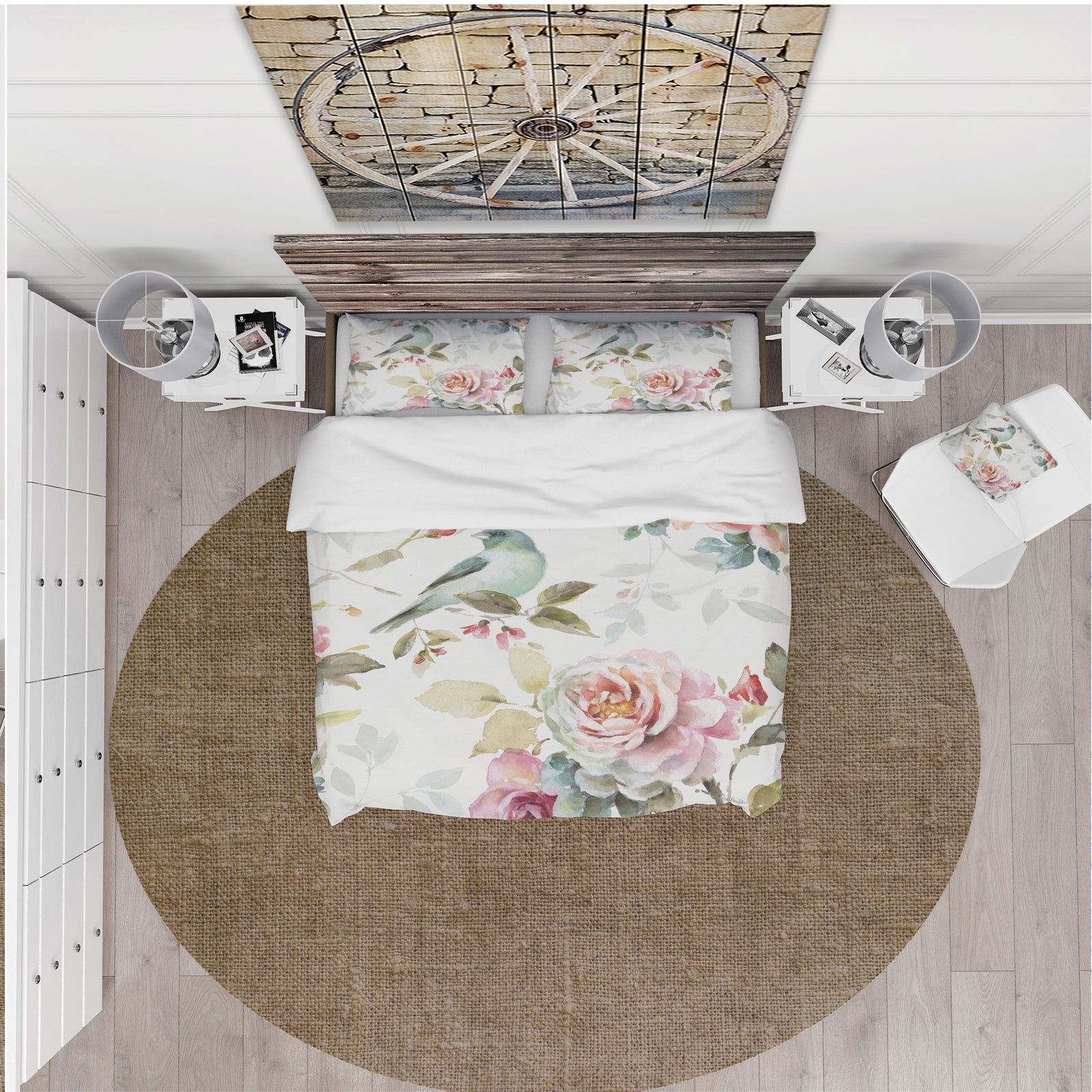 Beautiful Bird Romance II - Cottage Duvet Cover Set