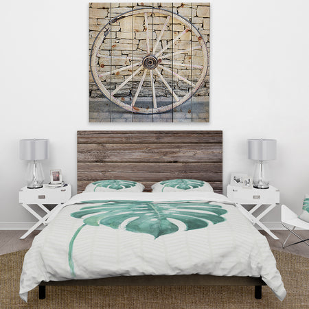 Mixed Botanical Green Leaves VI - Cottage Duvet Cover Set