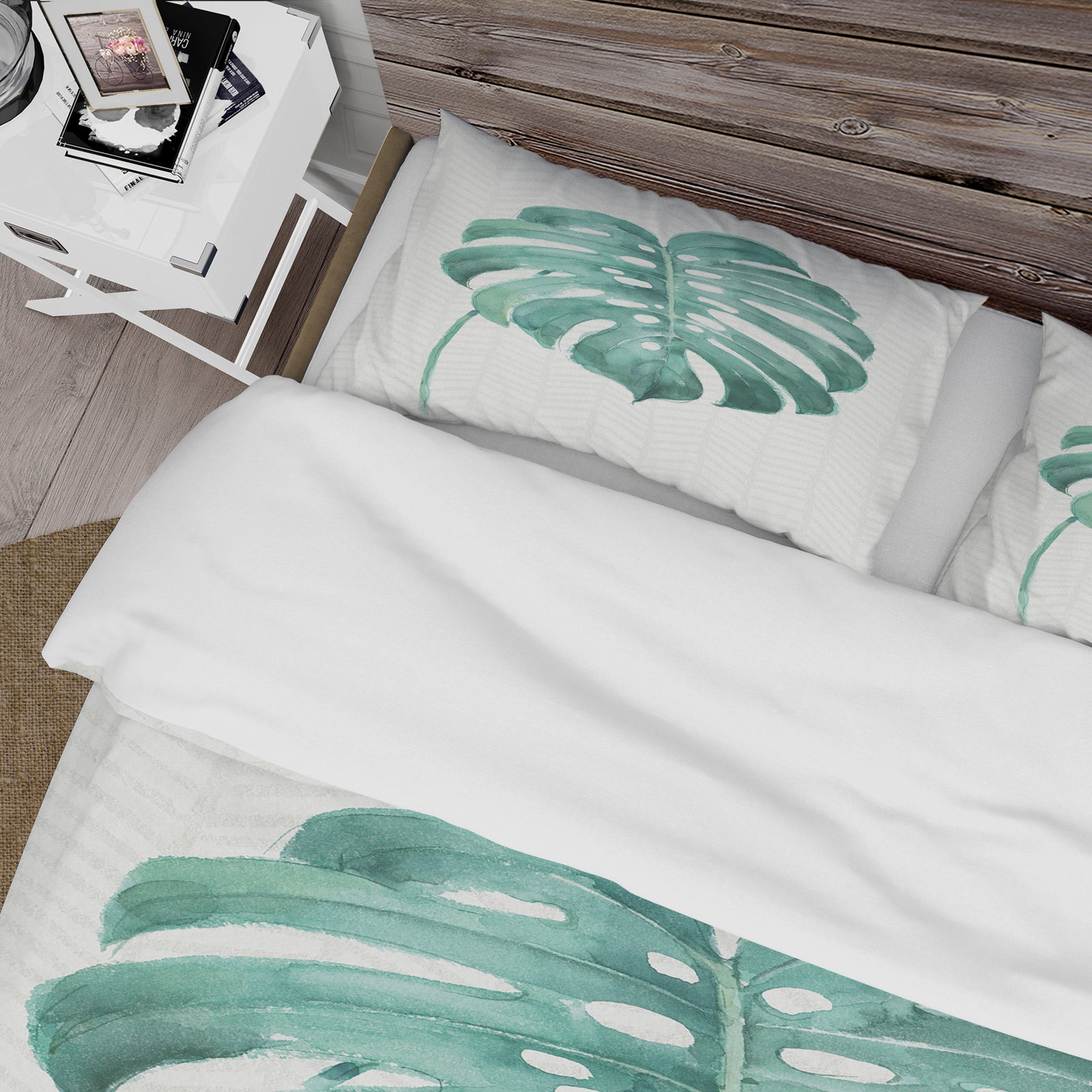 Mixed Botanical Green Leaves VI - Cottage Duvet Cover Set