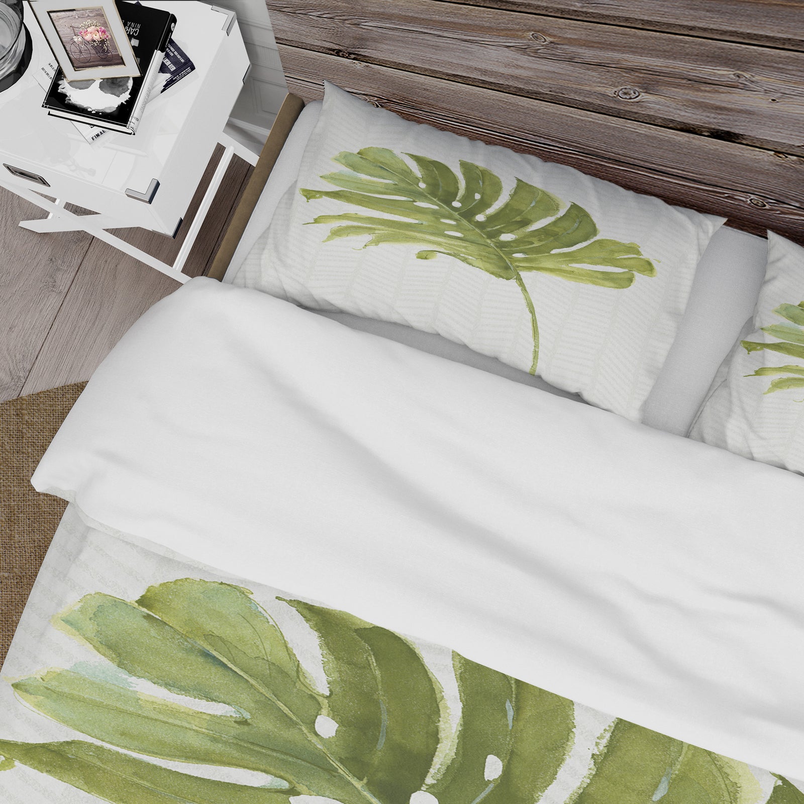 Mixed Botanical Green Leaves VII - Cottage Duvet Cover Set