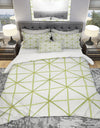 geometric Green Triangle II - Geometric Duvet Cover Set