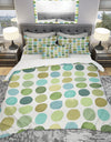 geometric Green Circle I - Geometric Duvet Cover Set