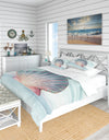 Ocean Shell on Blue - Coastal Duvet Cover Set