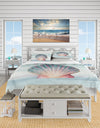 Ocean Shell on Blue - Coastal Duvet Cover Set