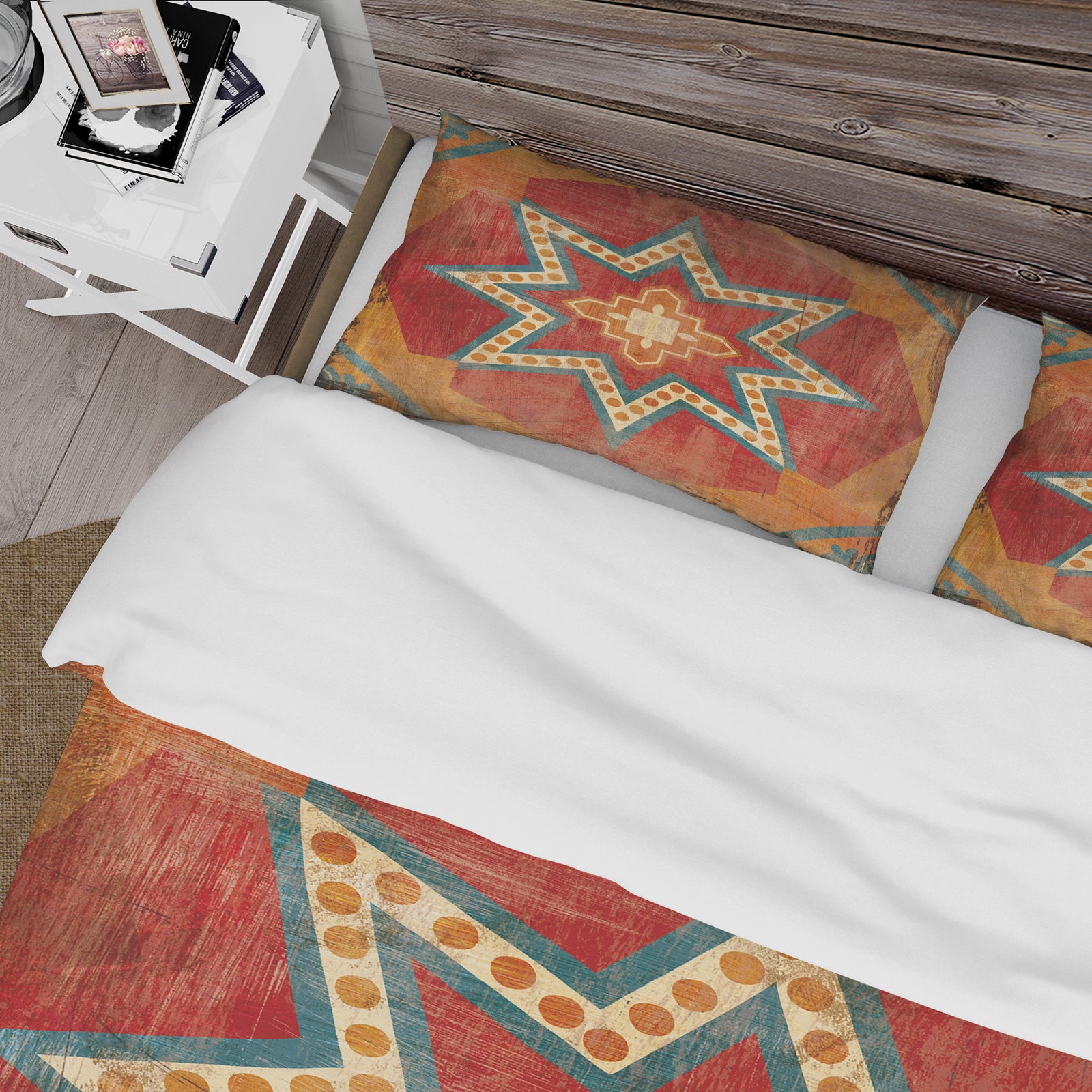 Moroccan Orange Tiles Collage I - Cottage Duvet Cover Set