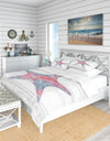 Pink Starfish Ocean Life - Coastal Duvet Cover Set