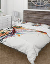 Abstract Handpainted Orange Flowers - Cottage Duvet Cover Set