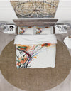 Abstract Handpainted Orange Flowers - Cottage Duvet Cover Set