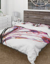 Abstract Purple Handpainted Flowers - Cottage Duvet Cover Set