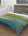 Waterpainting Impression of Indigo And Green - Farmhouse Duvet Cover Set