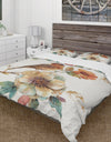 Farmhouse Bird on Flower Branch - Cottage Duvet Cover Set