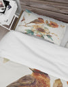 Farmhouse Bird on Flower Branch - Cottage Duvet Cover Set