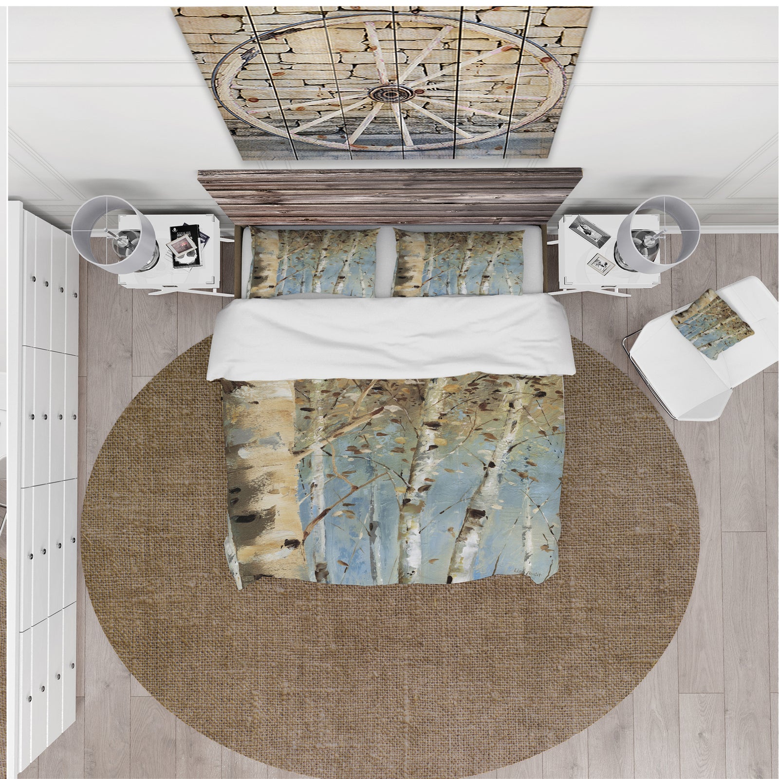 White Birch Forest I - Farmhouse Duvet Cover Set