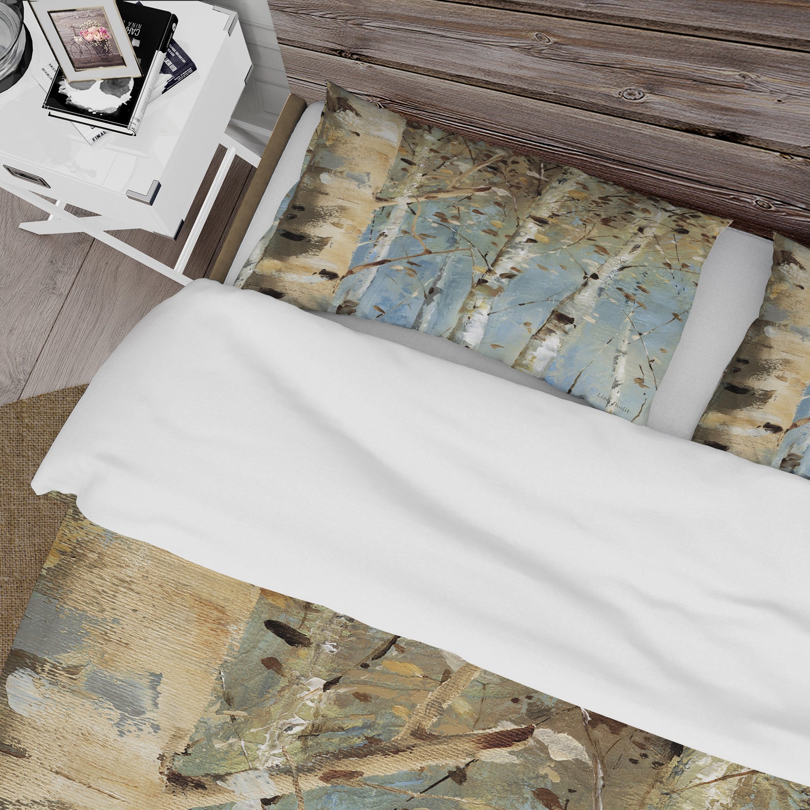 White Birch Forest I - Farmhouse Duvet Cover Set